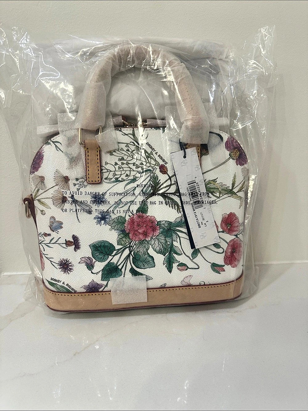 Dooney & Bourke Small Domed Zip Satchel botanical collection NWT
